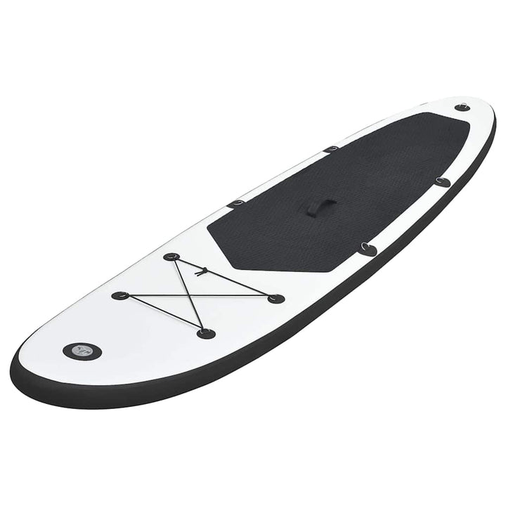 oppusteligt paddleboardsæt sort og hvid