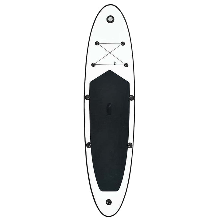 oppusteligt paddleboardsæt sort og hvid