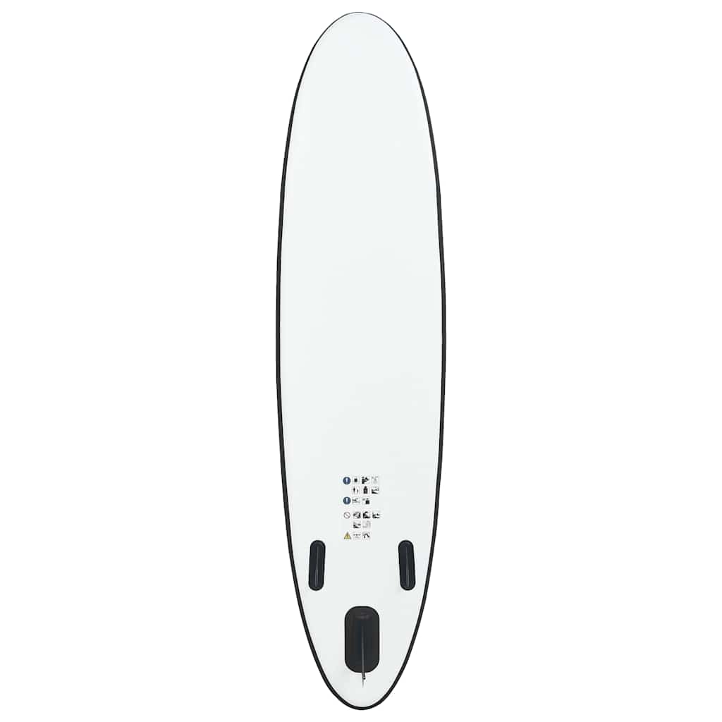 oppusteligt paddleboardsæt sort og hvid