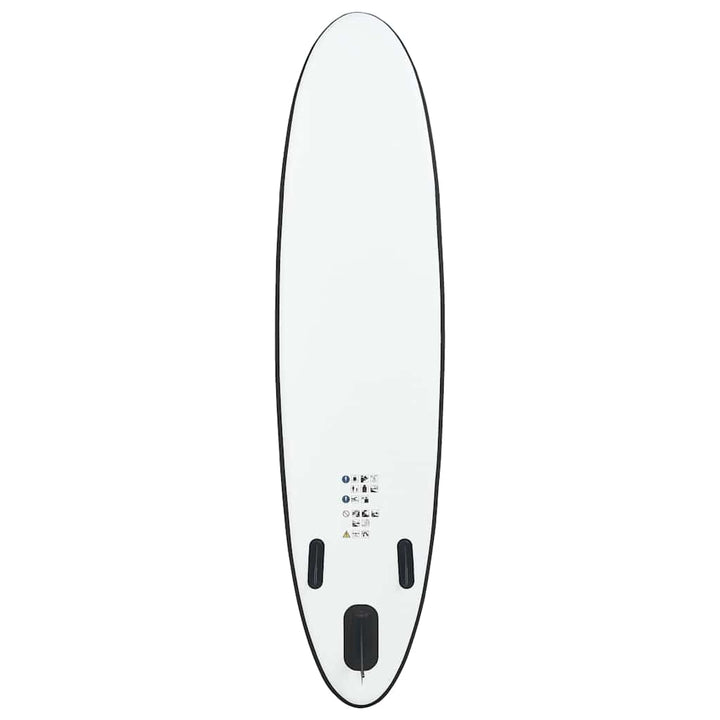 oppusteligt paddleboardsæt sort og hvid
