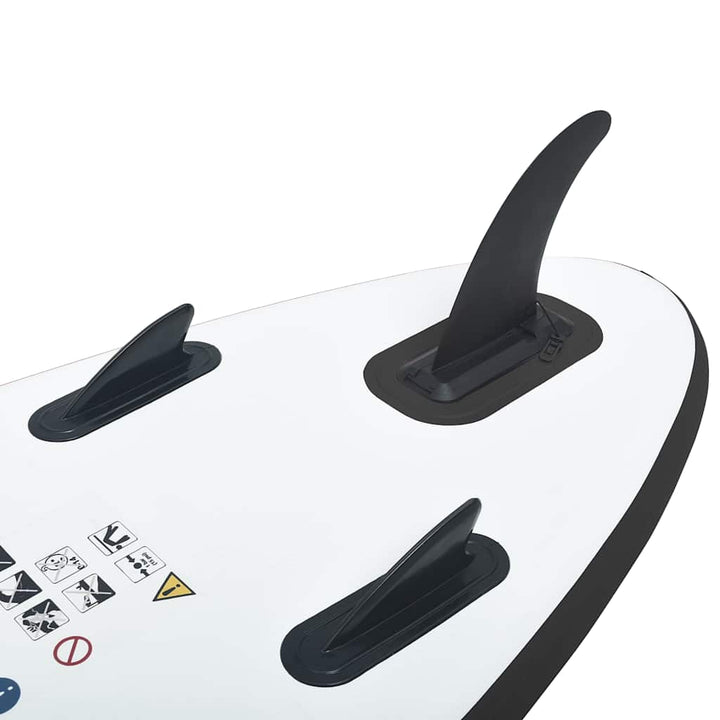 oppusteligt paddleboardsæt sort og hvid