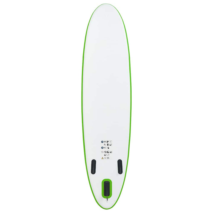 oppusteligt paddleboard grøn og hvid
