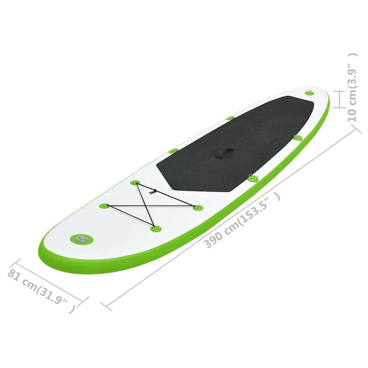 oppusteligt paddleboard grøn og hvid
