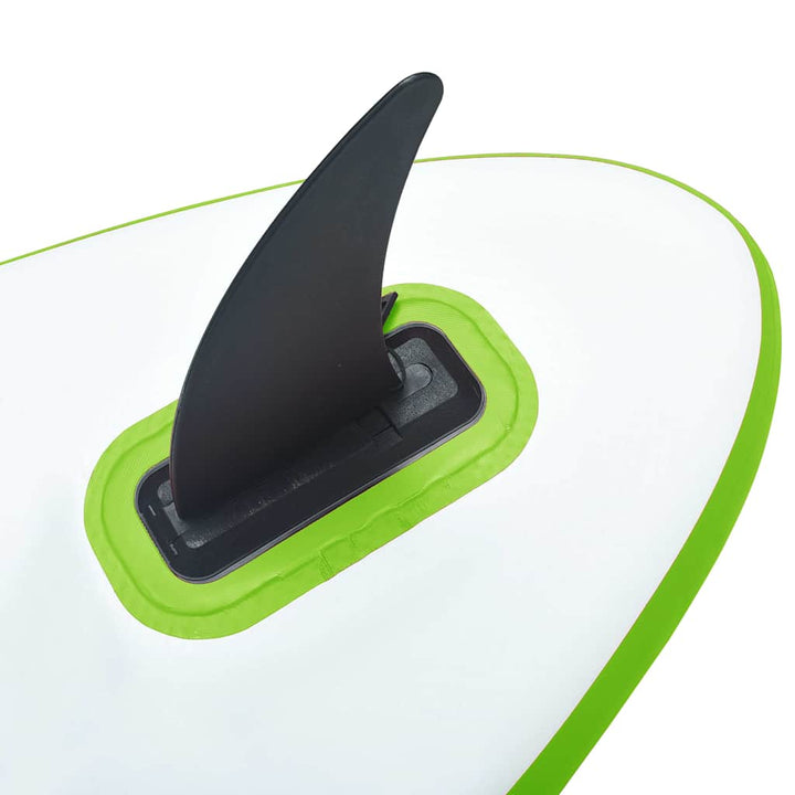 oppusteligt paddleboard med sejl grøn og hvid