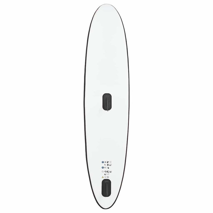 oppusteligt paddleboard med sejl sort og hvid