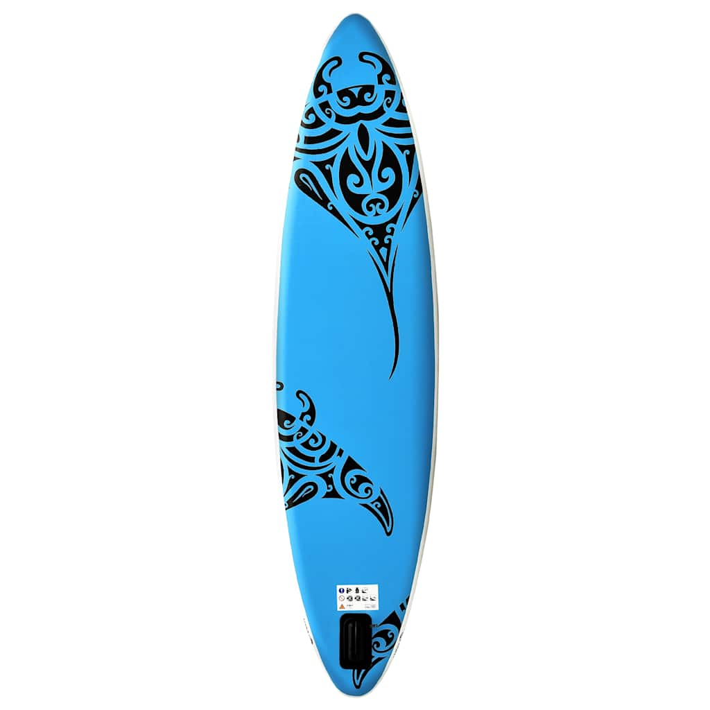 oppusteligt paddleboardsæt 305x76x15 cm blå