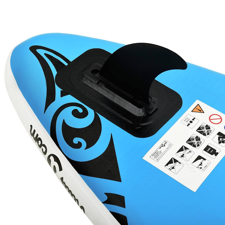 oppusteligt paddleboardsæt 305x76x15 cm blå