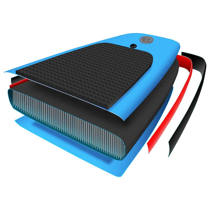 oppusteligt paddleboardsæt 305x76x15 cm blå