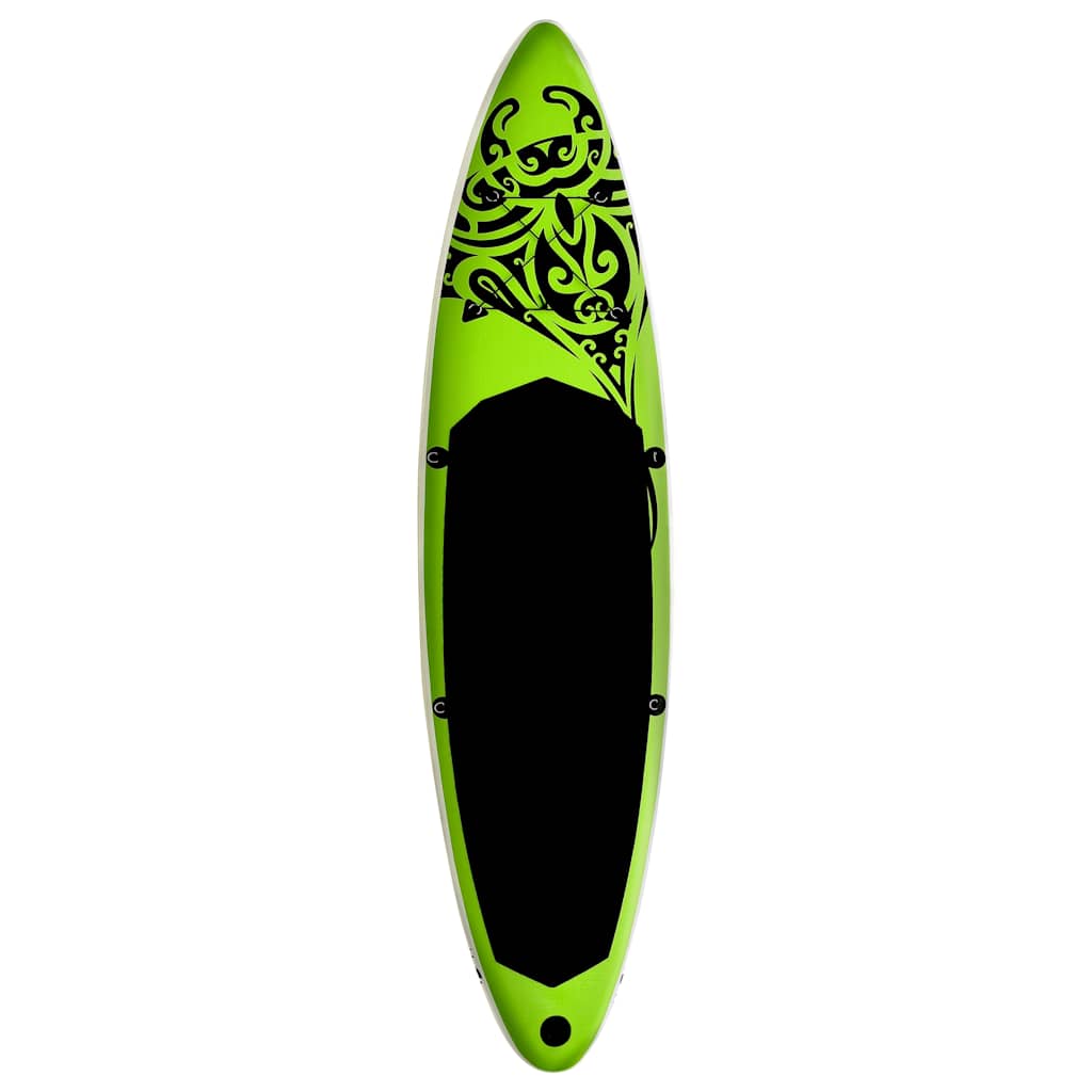 oppusteligt paddleboardsæt 305x76x15 cm grøn