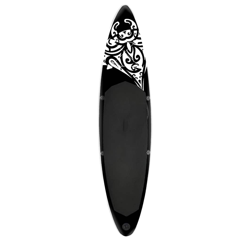 oppusteligt paddleboardsæt 305x76x15 cm sort