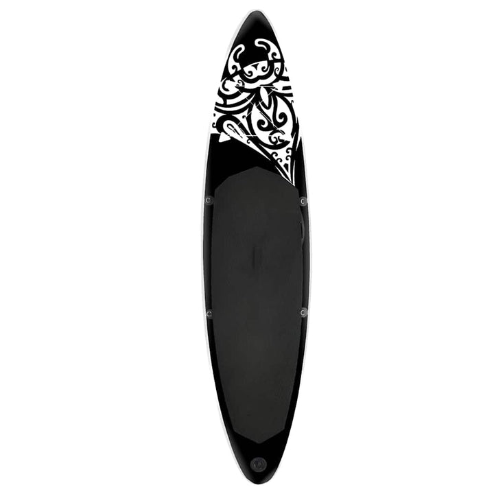 oppusteligt paddleboardsæt 305x76x15 cm sort