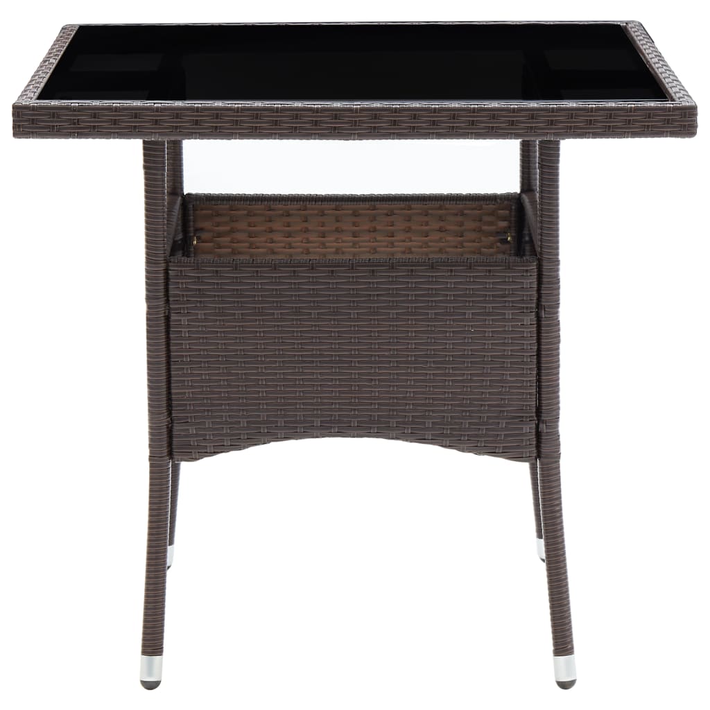 havebord polyrattan brun