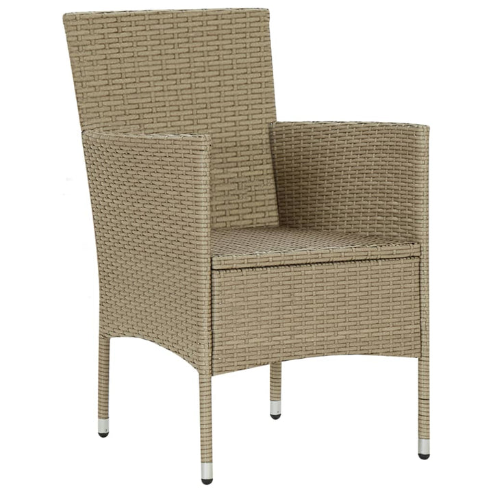 spisebordsstole til haven 2 stk. polyrattan beige