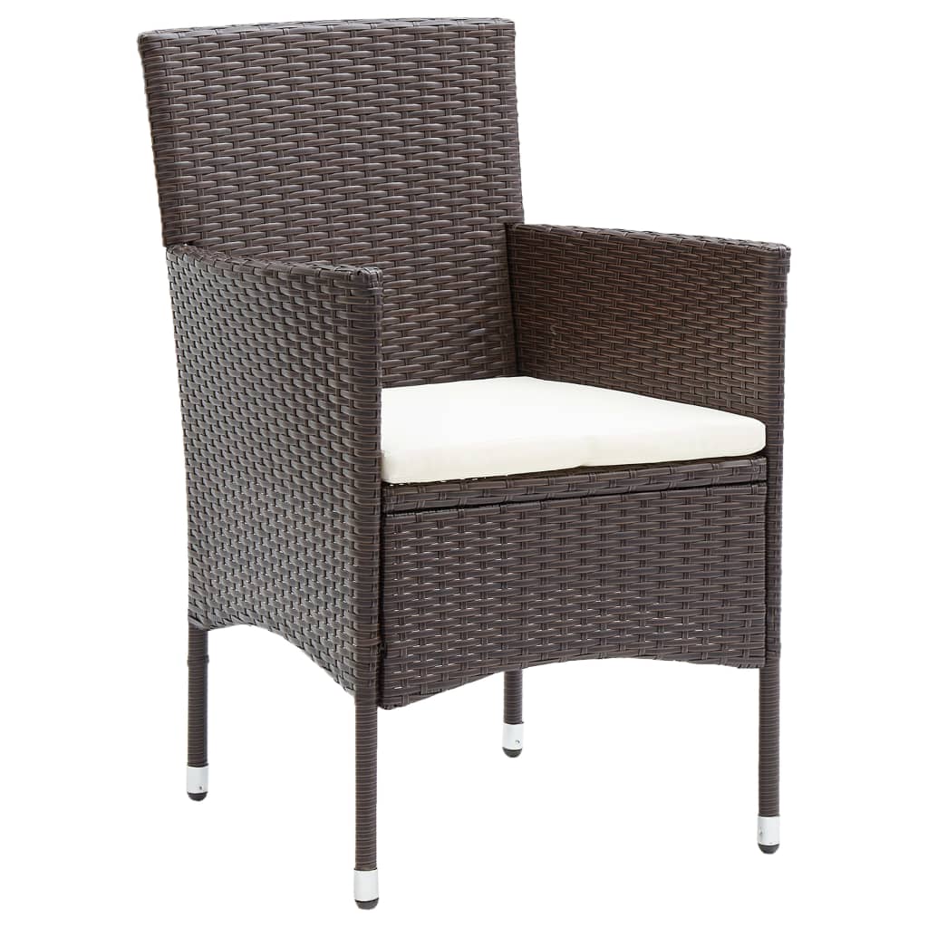 spisebordsstole til haven 2 stk. polyrattan brun