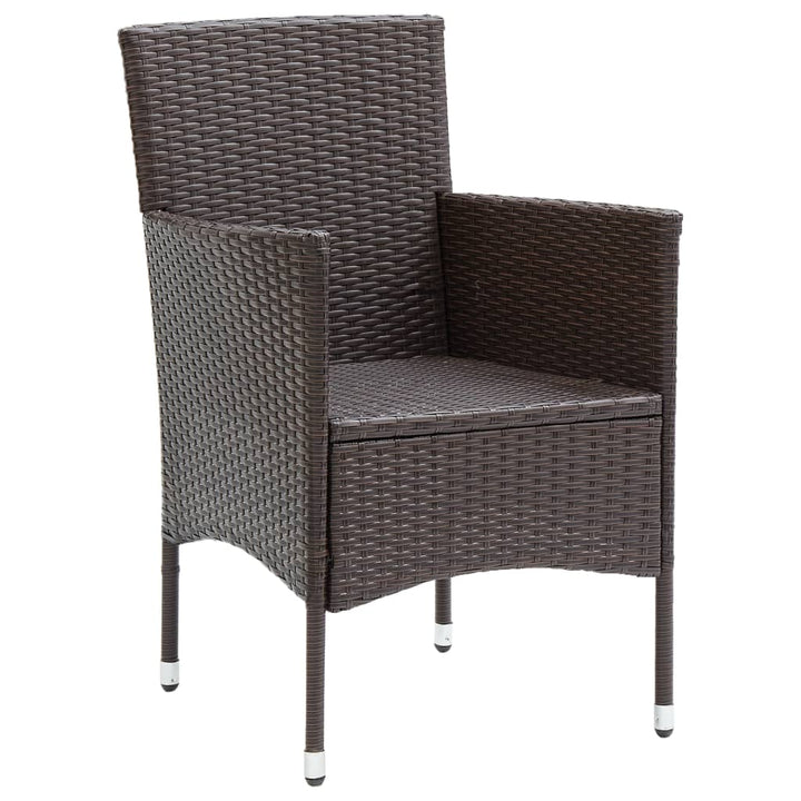spisebordsstole til haven 2 stk. polyrattan brun