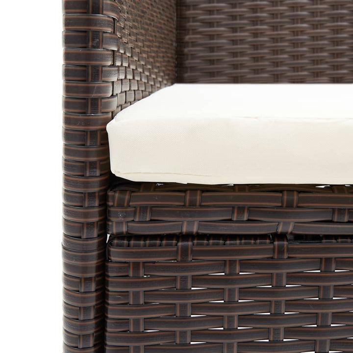 spisebordsstole til haven 2 stk. polyrattan brun