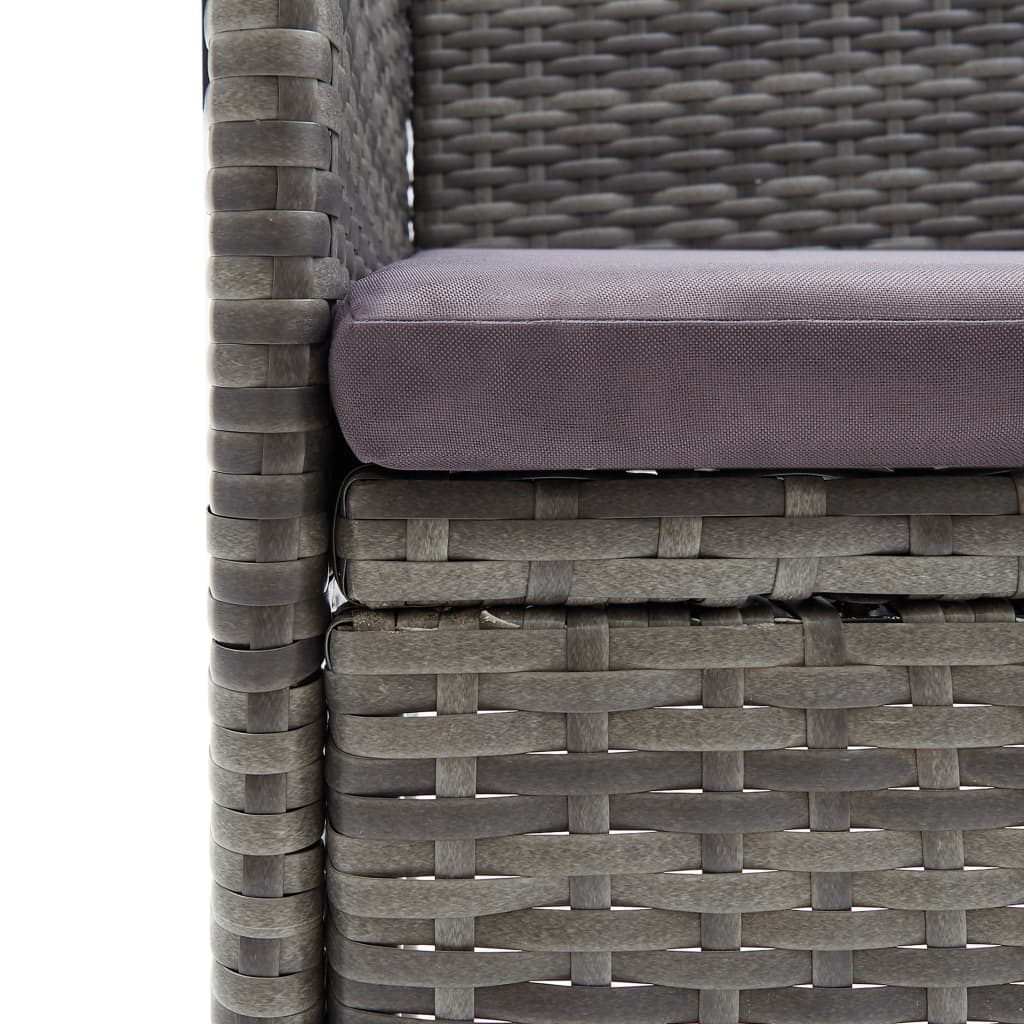 spisebordsstole til haven 4 stk. polyrattan grå