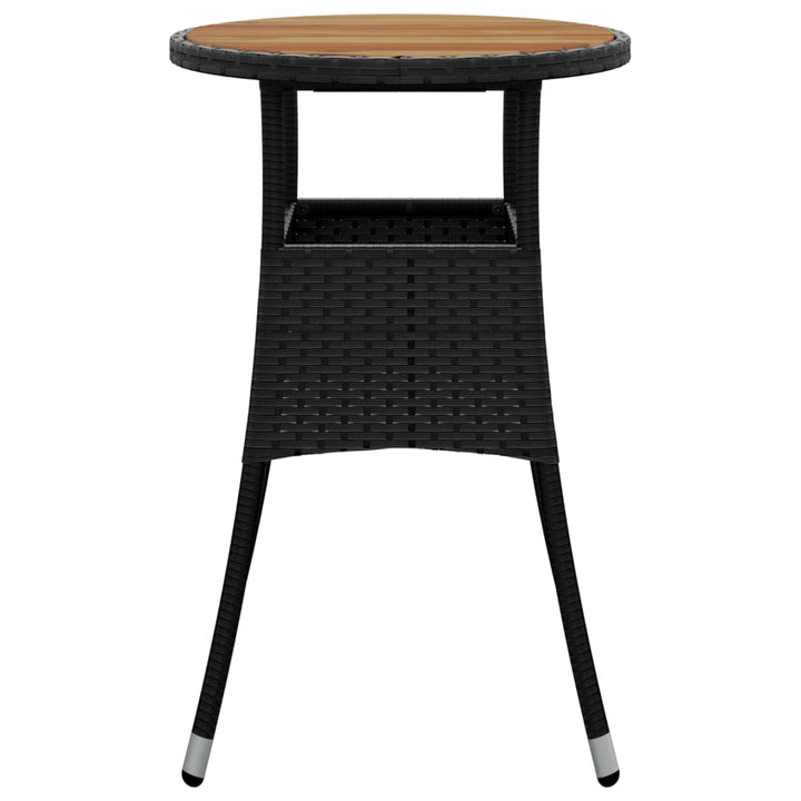 havebord Ø60x75 cm akacietræ og polyrattan sort