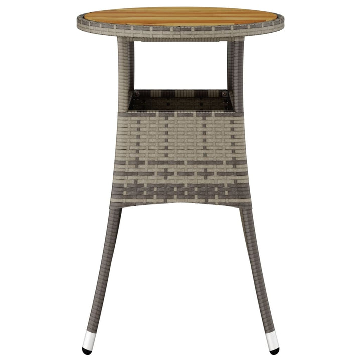 havebord Ø60x75 cm akacietræ og polyrattan grå