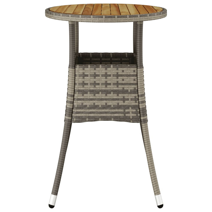 havebord Ø60x75 cm akacietræ og polyrattan grå