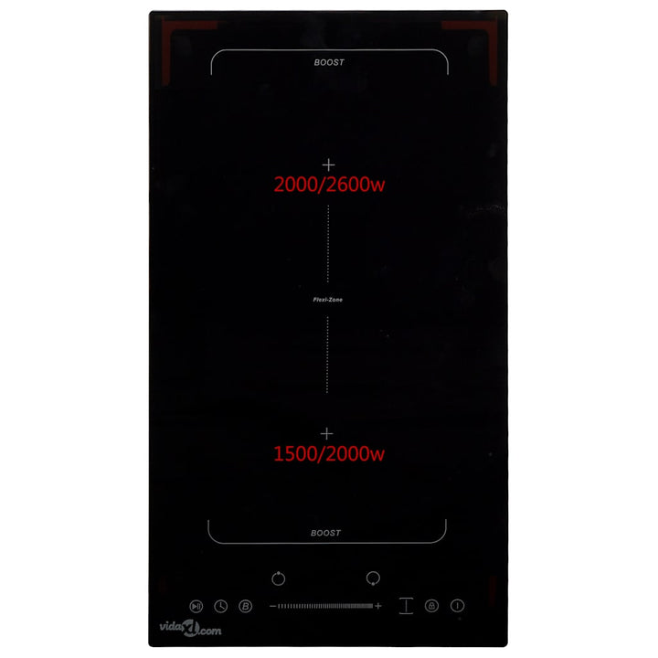 Flexizone induktionskogeplade 2 brændere Touch 3500 W glas