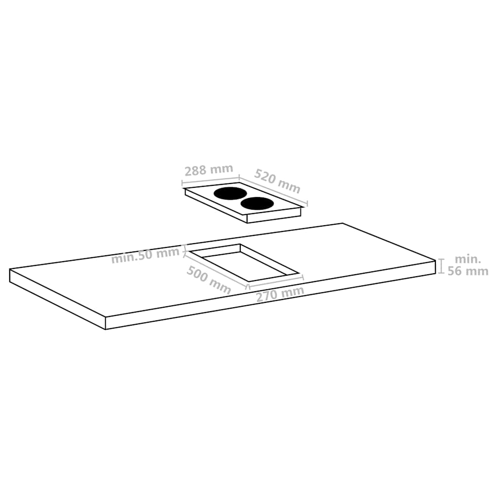 Flexizone induktionskogeplade 2 brændere Touch 3500 W glas