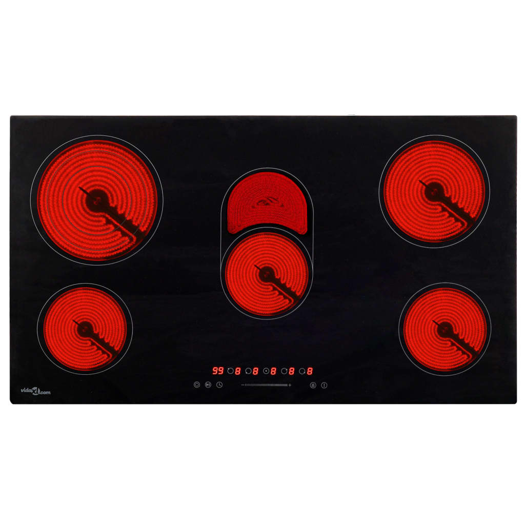 keramisk kogeplade med 5 brændere Touch Control 8500 W 77 cm