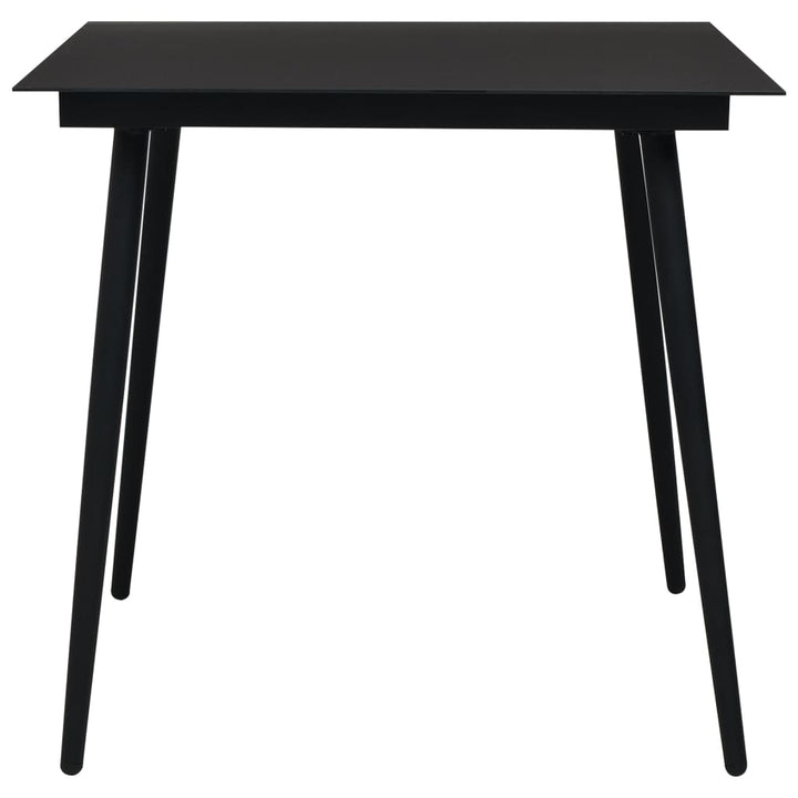 havebord 80x80x74 cm stål og glas sort