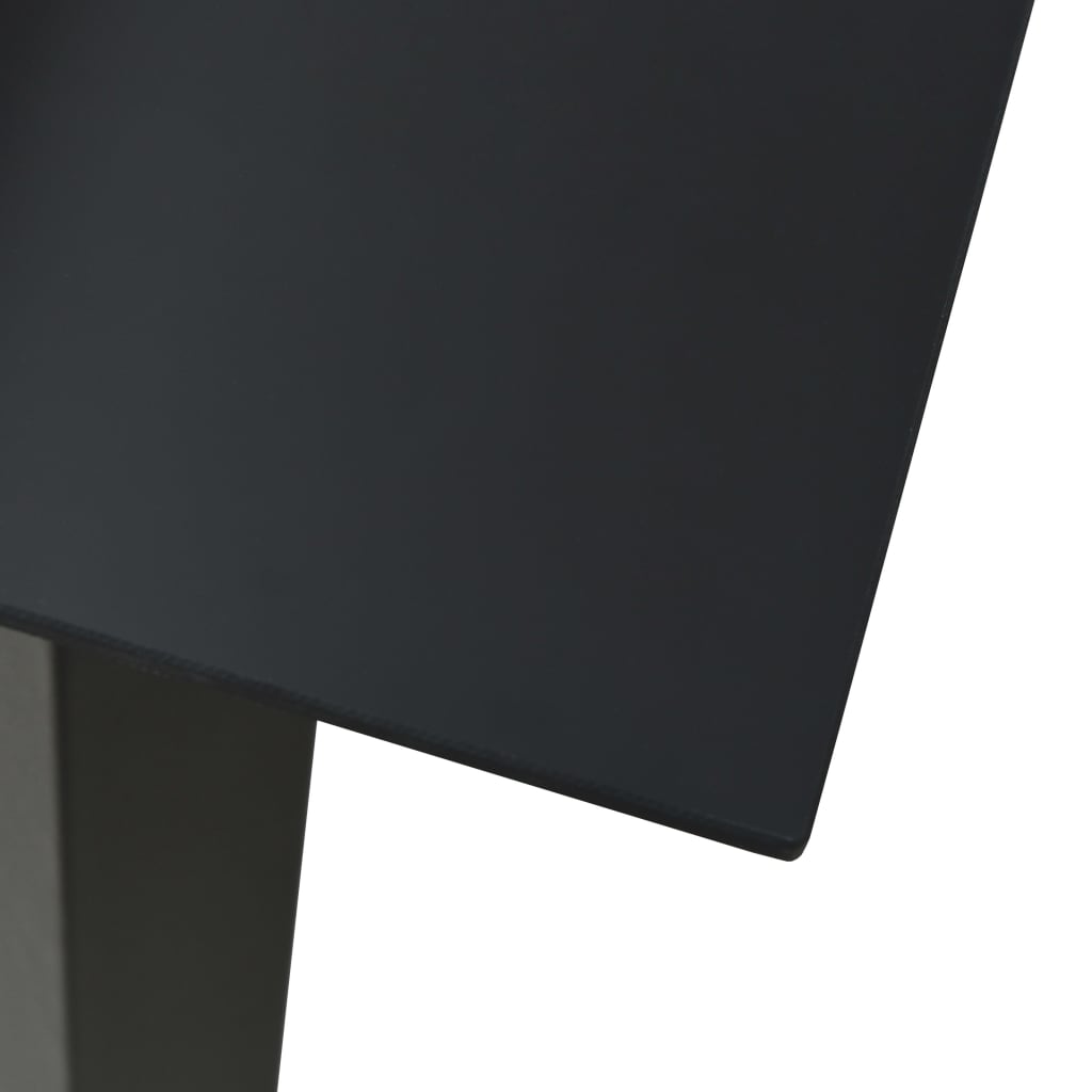havebord 150x80x74 cm stål og glas sort