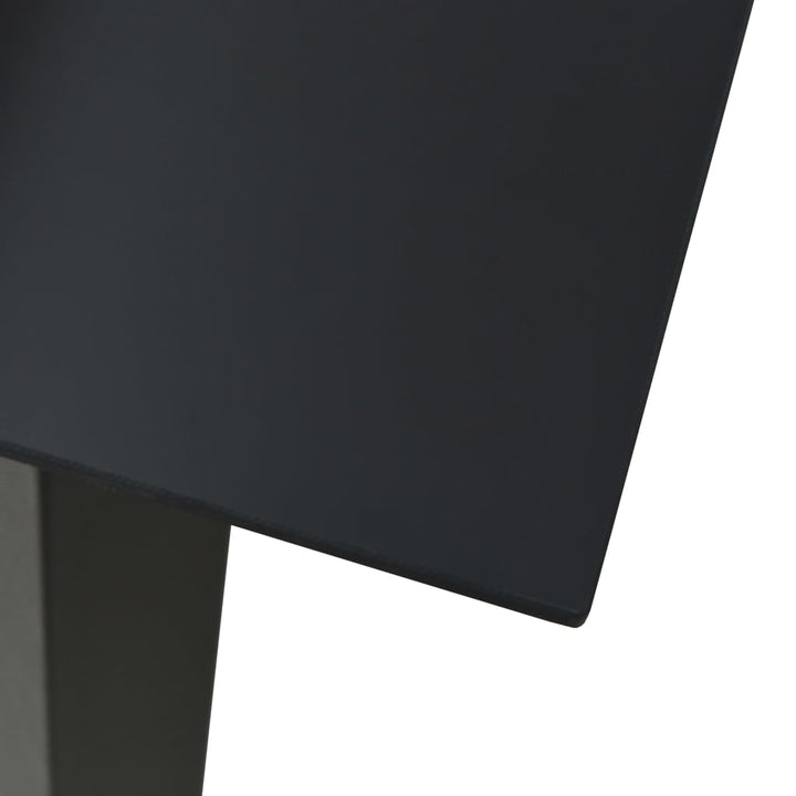 havebord 150x80x74 cm stål og glas sort