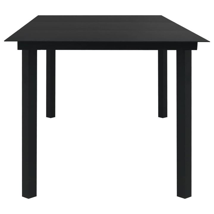 havebord 190x90x74 cm stål og glas sort