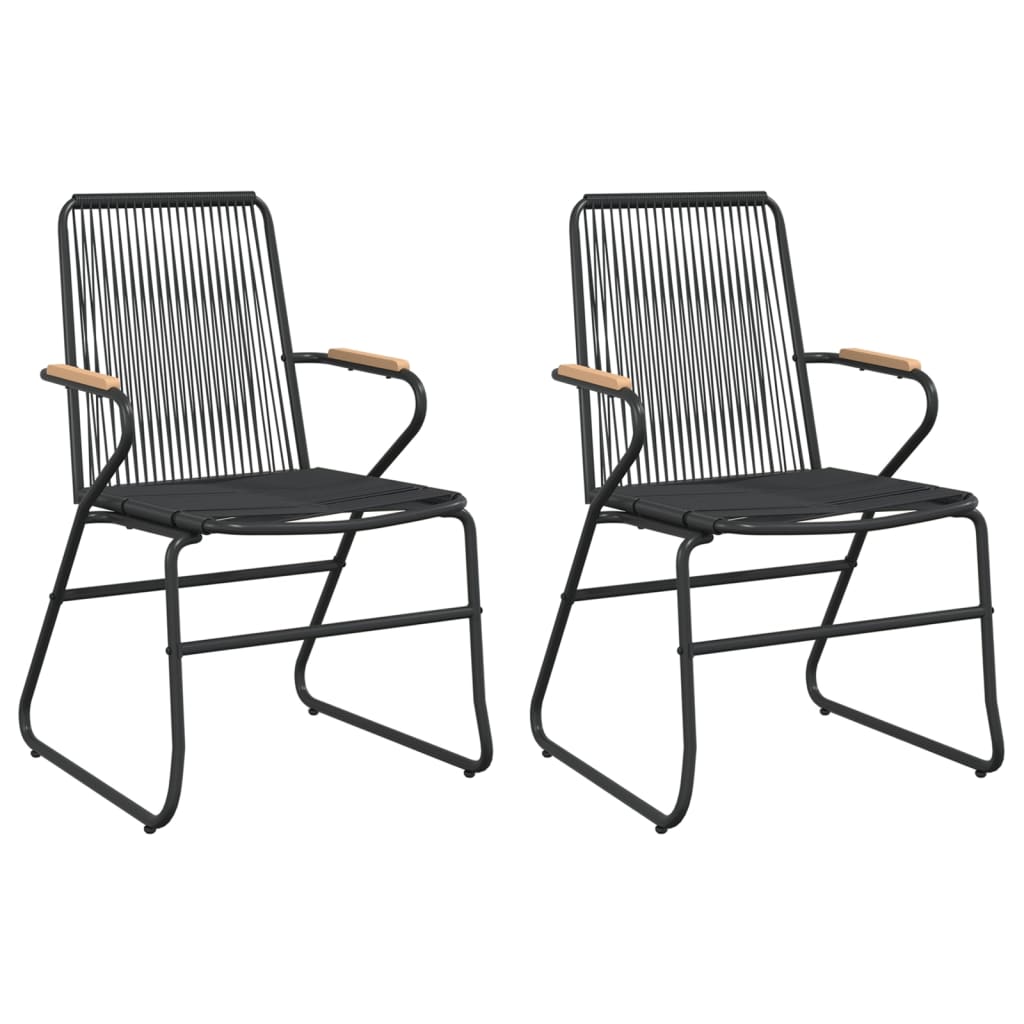 havestole 2 stk. 58x59x85,5 cm PVC-rattan sort