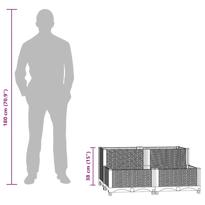 højbed 80x80x38 cm polypropylen