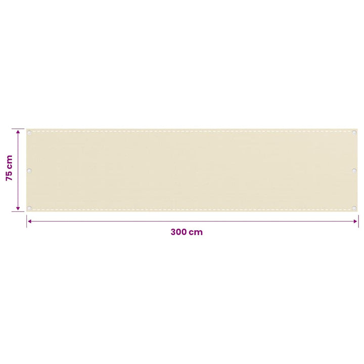 altanafskærmning 75x300 cm HDPE cremefarvet