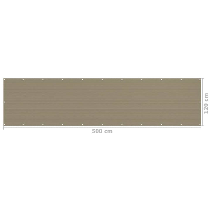 altanafskærmning 120x500 cm HDPE gråbrun