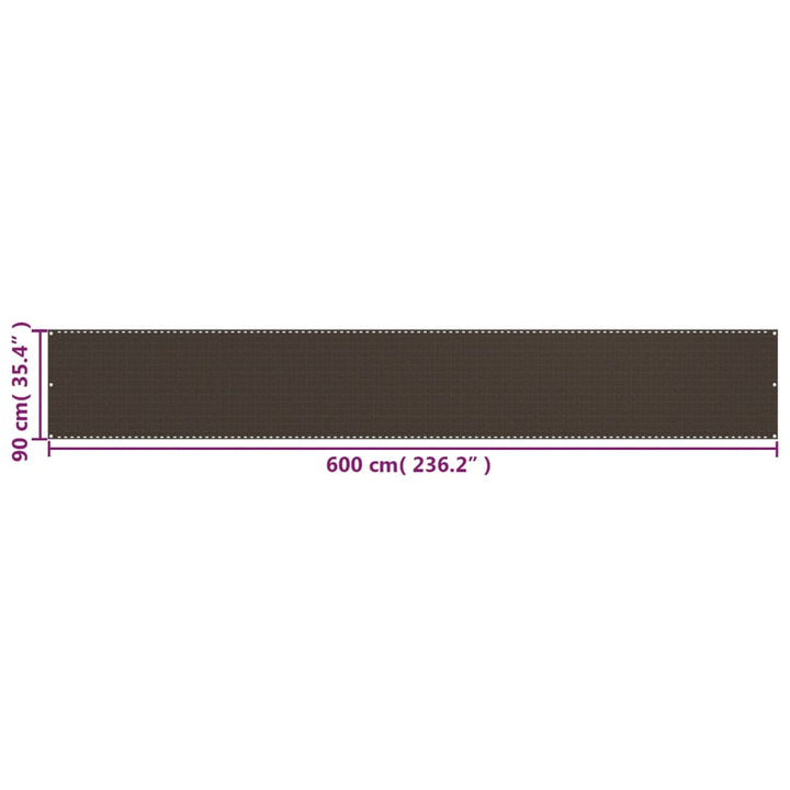 altanafskærmning 90x600 cm HDPE brun