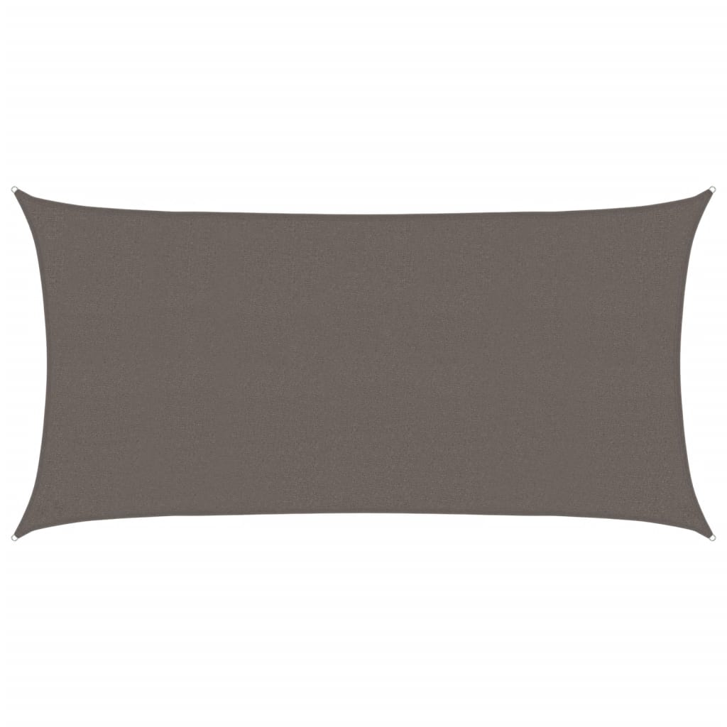 solsejl 2,5x4,5 m 160 g/m² HDPE antracitgrå