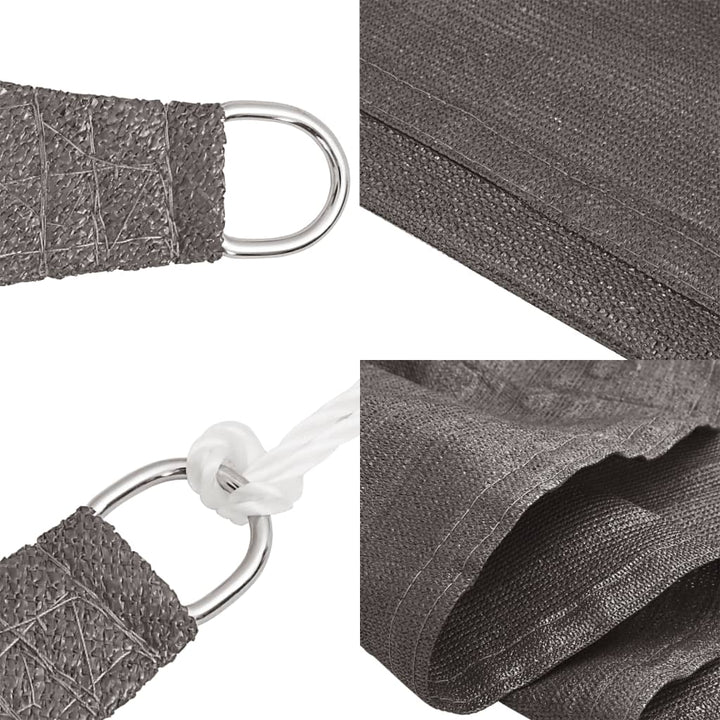 solsejl 160 g/m² 3x4x4 m HDPE antracitgrå