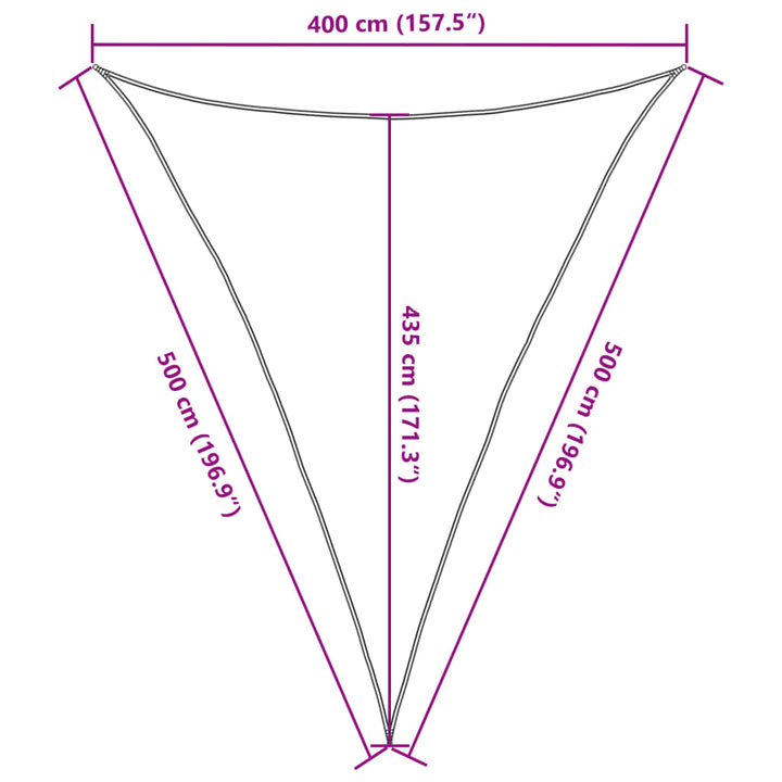 solsejl 4x5x5 m 160 g/m² HDPE antracitgrå