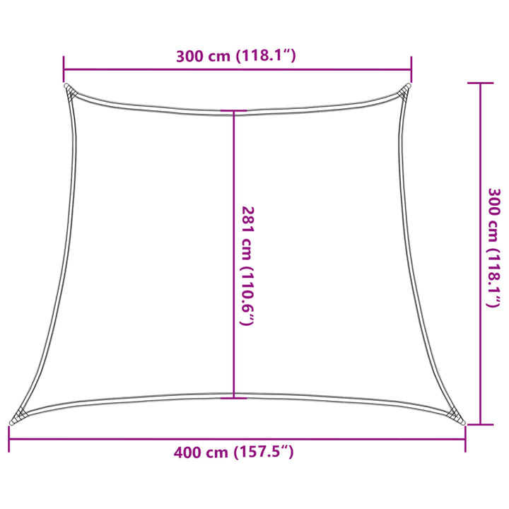 solsejl 3/4x3 cm 160 g/m² HDPE antracitgrå