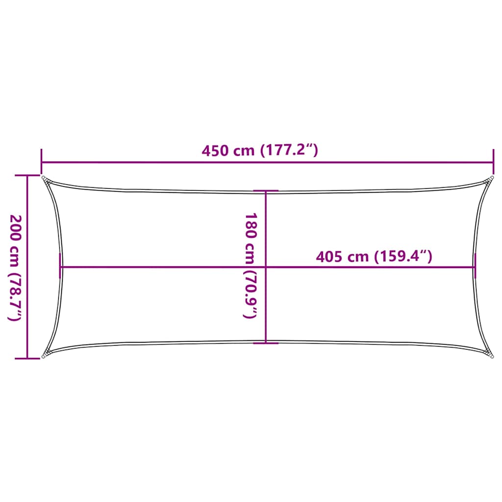 solsejl 160 g/m² 2x4,5 m HDPE beige