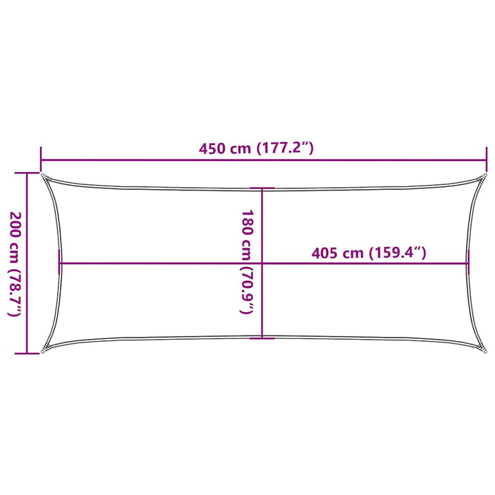 solsejl 160 g/m² 2x4,5 m HDPE beige