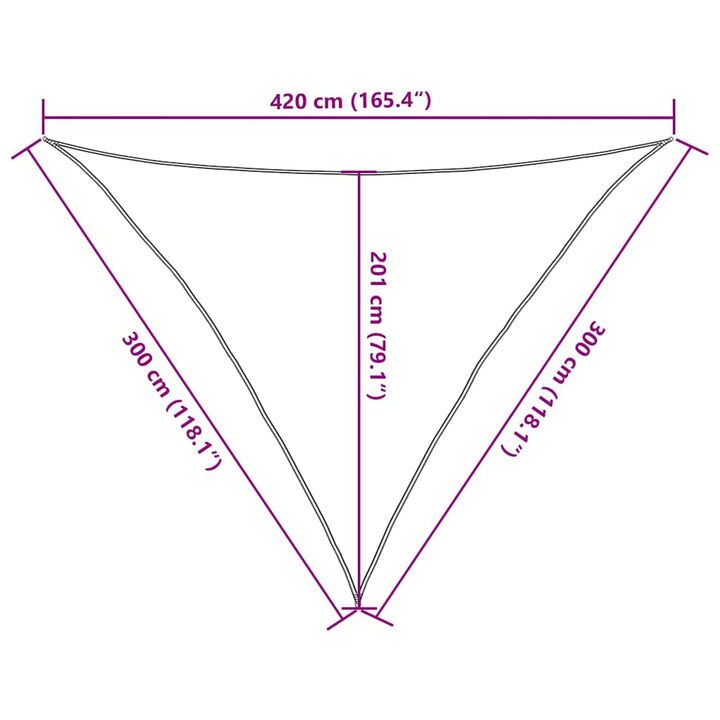 solsejl 160 g/m² 3x3x4,2 m HDPE hvid