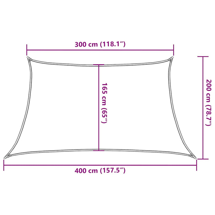 solsejl 160 g/m² 3/4x2 m HDPE hvid