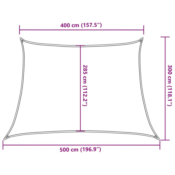 solsejl 160 g/m² 4/5x3 m HDPE hvid