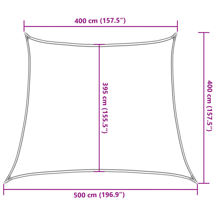solsejl 4/5x4 m 160 g/m² HDPE hvid