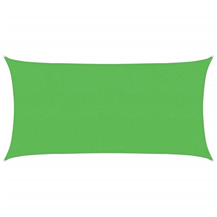 solsejl 2x3,5 m 160 g/m² HDPE rektangulær lysegrøn