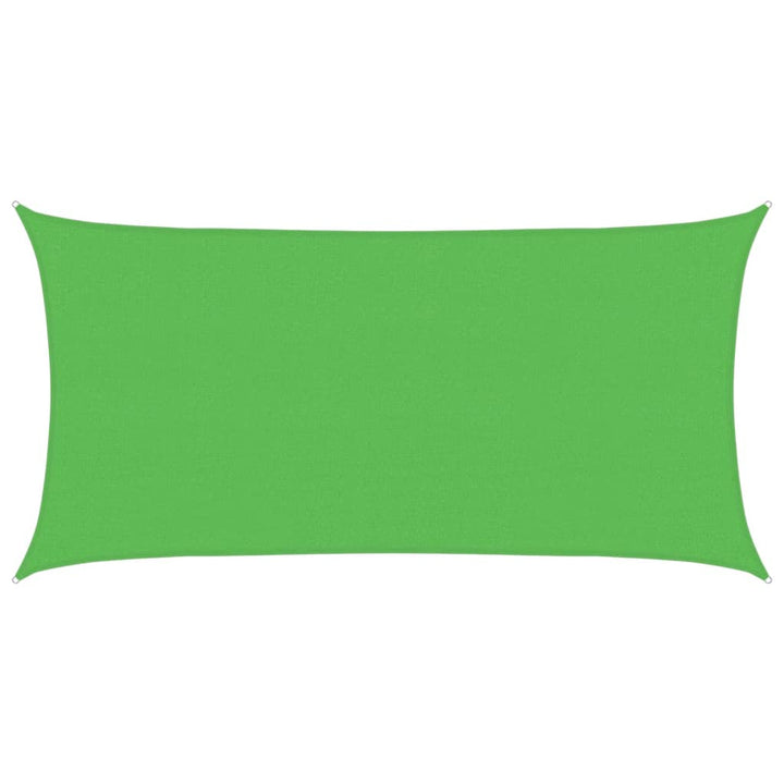 solsejl 2,5x5 m 160 g/m² HDPE rektangulær lysegrøn