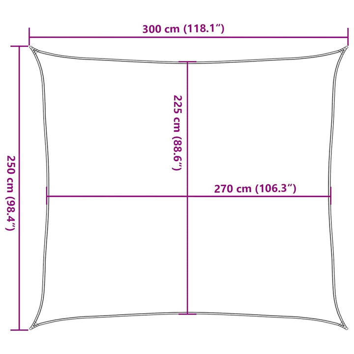 solsejl 2,5x3 m160 g/m² HDPE terrakotta