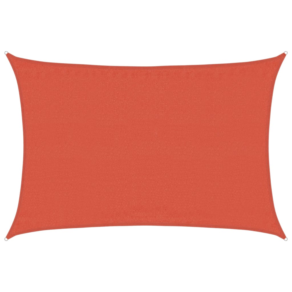 solsejl 3,5x4,5 m rektangulær 160 g/m² HDPE terrakottafarvet